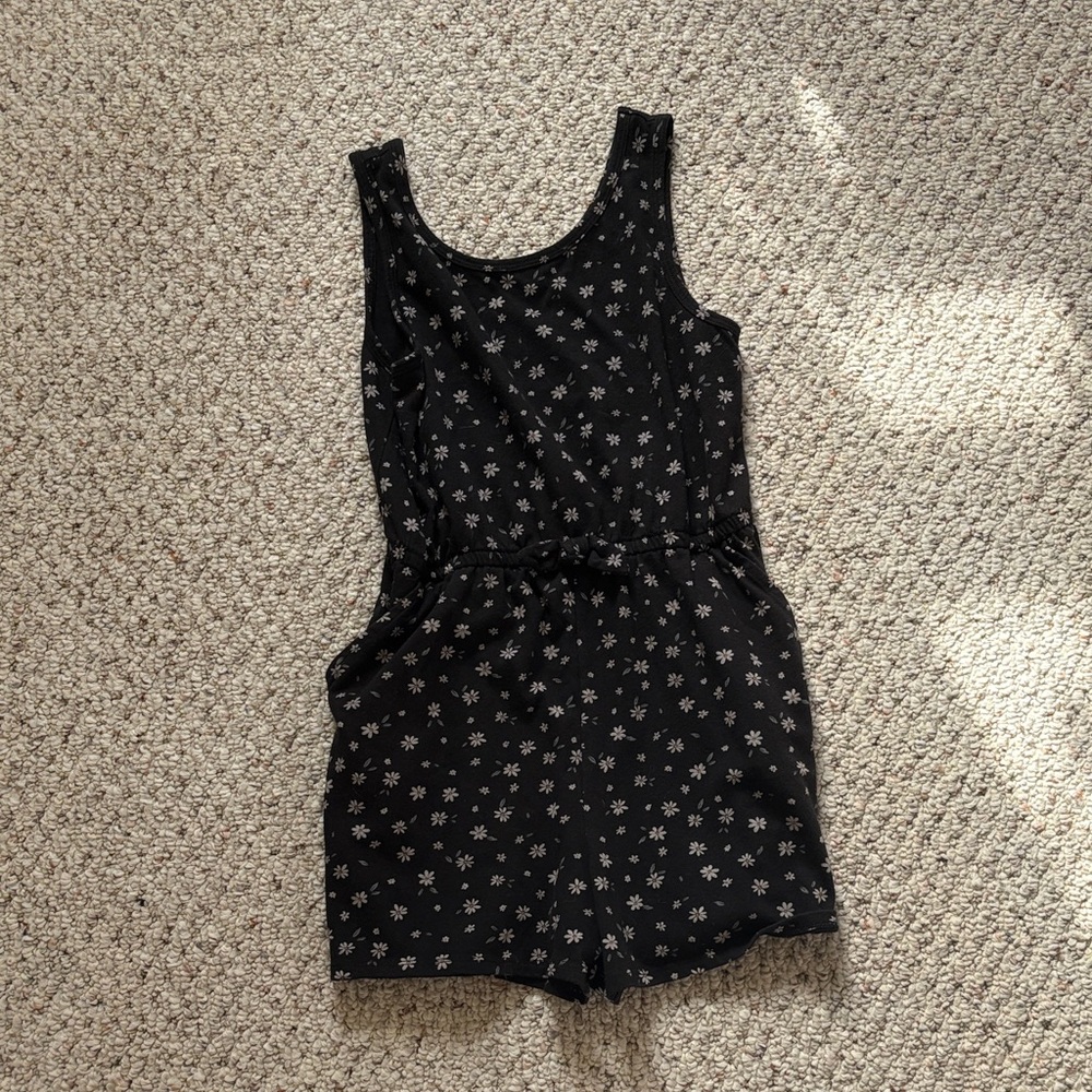 Wonder Nation Black Floral Kids One Piece